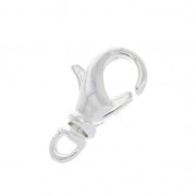 Cierre mosquetón con anilla giratorio 14 mm Chapado en plata fina x1|raw }}