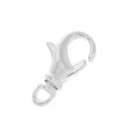 Cierre mosquetón con anilla giratorio 14 mm Chapado en plata fina x1