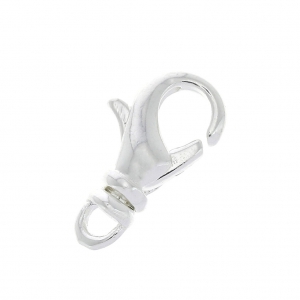 Cierre mosquetón con anilla giratorio 14 mm Chapado en plata fina x1