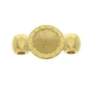 Entrepieza 2 anillos para cabuchón o strass 5 mm Dorado con oro fino x1