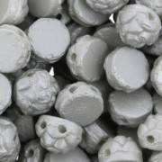 Cuentas Cabuchones Flores Rosetta - 2 agujeros 6 mm Alabaster Pastel Grey x20|raw }}