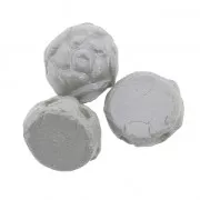 Cuentas Cabuchones Flores Rosetta - 2 agujeros 6 mm Alabaster Pastel Grey x20