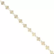 Cadena eslabón de fantasía cuadrada 5 mm dorado x 50 cm