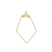 Base pendientes rombo dos anillas polígono 22x36 mm Dorado x2