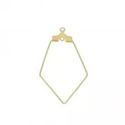 Base pendientes rombo dos anillas polígono 22x36 mm Dorado x2
