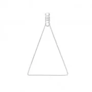 Base pendientes rombo triangular dos anillas 25x40 mm Chapado en plata fina x2