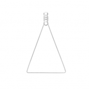 Base pendientes rombo triangular dos anillas 25x40 mm Chapado en plata fina x2