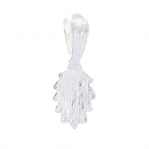 Enganche colgante para pegar forma de hoja 25 mm Chapado en plata fina x1