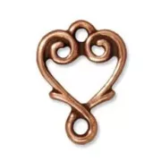 Separador corazón 13x9 mm cobre x1