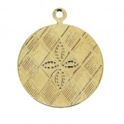 Dijes redondos motivo cruz 17 mm dorado x4|raw }}