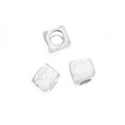 Cuentas Cubos 3 mm Chapado Plateado envejecido x10|raw }}