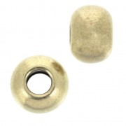 Cuentas redondas aplanadas de 8 x 6 mm - agujero grande - Bronce x5