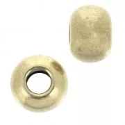 Cuentas redondas aplanadas de 8 x 6 mm - agujero grande - Bronce x5