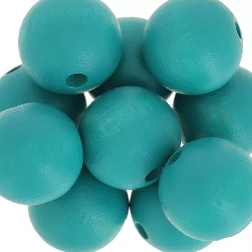 Redondas de madera 15 mm Azul pavo x5