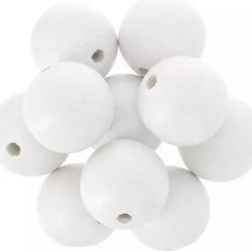 Redonda de madera 20 mm Blanco x5