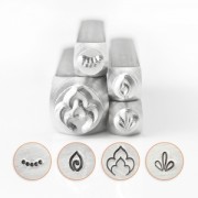 Surtido de 4 sellos metálico ImpressArt 9.5 y 4 mm Mandala - modelo 5