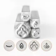 Surtido de 4 sellos metálico ImpressArt 9.5 y 4 mm Mandala - modelo 5