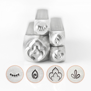 Surtido de 4 sellos metálico ImpressArt 9.5 y 4 mm Mandala - modelo 5