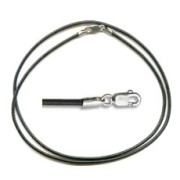 Gargantilla cuero 1,5 mm negro / accesorios de Plata 925 40 cm