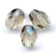 Cuentas facetadas con forma de oliva, 6 x 4 mm - Black Diamond x25