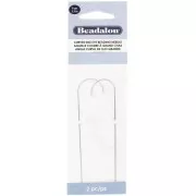 Aguja curva flexible, ojo grande -Agujas de repuesto para molino de cuentas x2