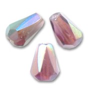 Cuentas en forma de pera facetadas de 7x5 mm - Amatista clara AB x25