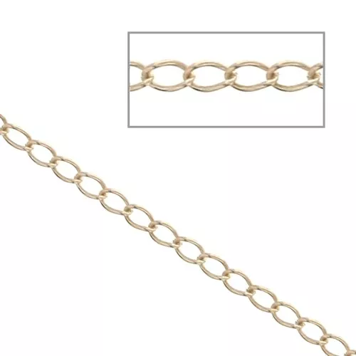 Cadena malla Rombo 1.1 mm Gold filled Rosa x 1m