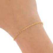 Cadena malla Forçat lapidada 2 mm acero inox dorado x10m