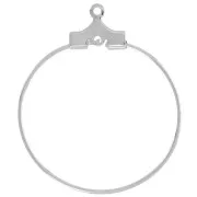 Bases para hacer pendientes - Criollas a decorar 25 mm -1 hueco - Chapado en plata fina x2