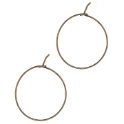 Pendientes de aro para decorar de 25 mm - Hilo de 0,7 mm - Bronce x2