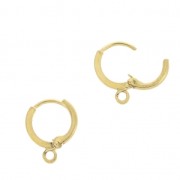 Ganchos pendientes criollas con anilla 11mm - Dorado con oro fino x2