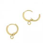 Ganchos pendientes criollas con anilla 11mm - Dorado con oro fino x2