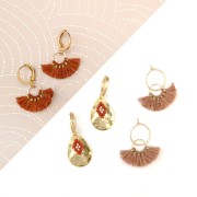 Ganchos pendientes criollas con anilla 11mm - Dorado con oro fino x2