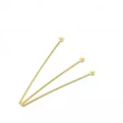 Bastones cabeza alfiler bola 2 mm - 25x0.9 mm dorado con oro fino x25