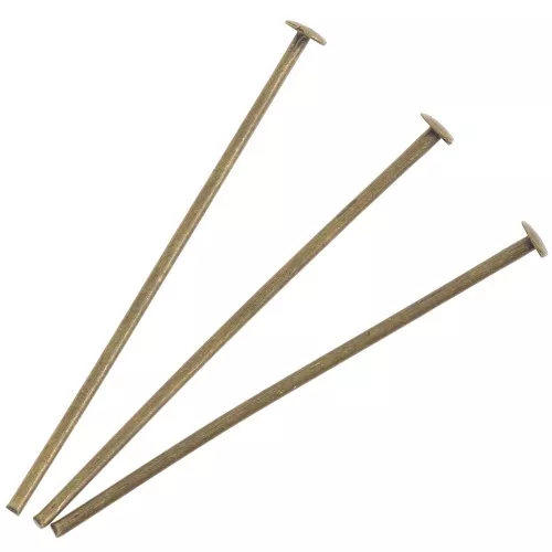 Bastones cabeza alfiler plana? 2 mm - 25x0.7 mm Bronce x25
