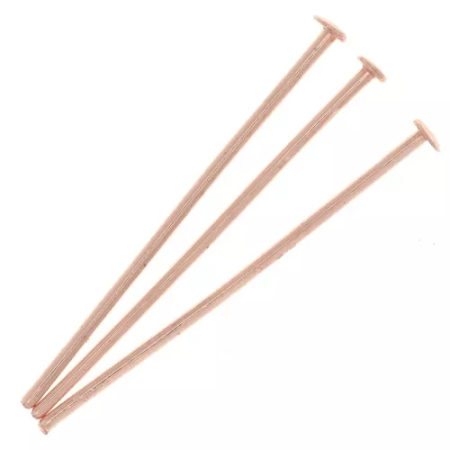 Bastones cabeza alfiler plana 2 mm - 25x0.7 mm Dorado rose x25