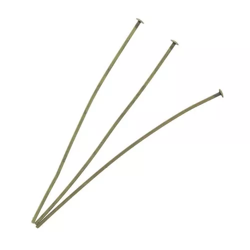 Bastones cabeza alfiler plana 2 mm - 51x0.7 mm Bronce x25