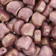 Cuentas de cristal Ginko Duo 2 agujeros 7.5x7.5 mm Opaque Luster Rosa x10g|raw }}