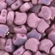 Cuentas de cristal Ginko Duo 2 agujeros 7.5x7.5 mm Opaque Light Rosa Ceramic x10g