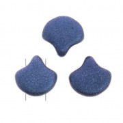 Cuentas de cristal Ginko Duo 2 agujeros 7.5x7.5 mm Blue Metallic Mat x10g