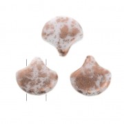 Cuentas de cristal Ginko Duo 2 agujeros 7.5x7.5 mm Opaque Copper Splash x10g