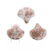 Cuentas de cristal Ginko Duo 2 agujeros 7.5x7.5 mm Opaque Copper Splash x10g