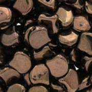 Cuentas de cristal Ginko Duo 2 agujeros 7.5x7.5 mm Dark Bronce x10g|raw }}