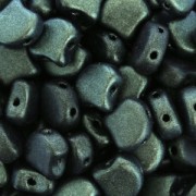 Cuentas de cristal Ginko Duo 2 agujeros 7.5x7.5mm Green Turquoise Metallic Matx10g|raw }}