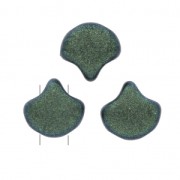 Cuentas de cristal Ginko Duo 2 agujeros 7.5x7.5mm Green Turquoise Metallic Matx10g