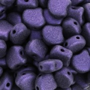 Cuentas de cristal Ginko Duo 2 agujeros 7.5x7.5 mm Purple Metallic Mat x10g|raw }}