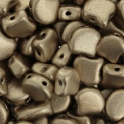 Cuentas de cristal Ginko Duo 2 agujeros 7.5x7.5 mm Gold Mat x10g