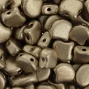 Cuentas de cristal Ginko Duo 2 agujeros 7.5x7.5 mm Gold Mat x10g