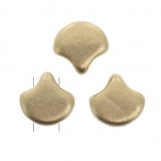 Cuentas de cristal Ginko Duo 2 agujeros 7.5x7.5 mm Gold Mat x10g