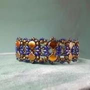 Cuentas de cristal Ginko Duo 2 agujeros 7.5x7.5 mm Labrador x10g